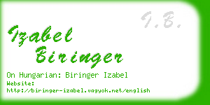 izabel biringer business card